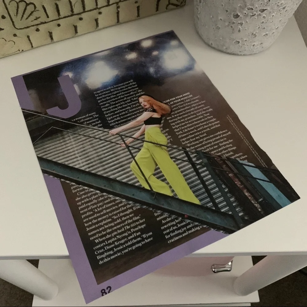 Jessica Chastain Lime Pants Editorial Collage Wall Art Bold Modern Fashion Print
